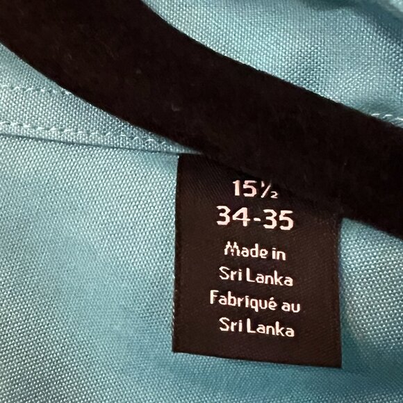 NWT Nordstrom Men's Dress Shirt 15.5 Trim Fit Non-Iron Teal Bird Supima Cotton - Picture 5 of 8